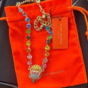 NWT Kurt Geiger Rainbow Crystal Necklace